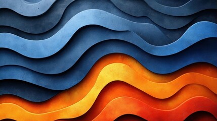 Fototapeta premium Abstract Blue Orange Wave Pattern Background Design
