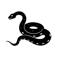 Fototapeta premium vector illustration of black anaconda icon in white backgrourd