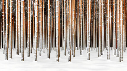 Obraz premium Winter Snow Covered Pine Forest Scene