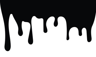 Oil drop, Flowing liquid. Stencil drops. Paint splatter. Molten. Chocolate drops. Vector illustration.
