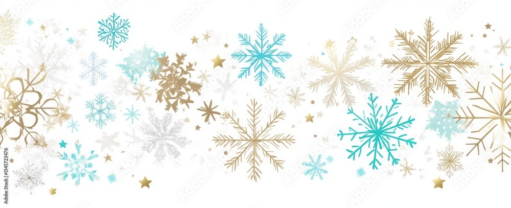 Aufkleber a snowflake with a star is on the right side of the image. a simple vector illustration of snowflake