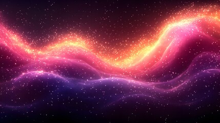 Obraz premium Elegant Flowing Pink Sparkle Wave Abstract on a Dark Background in modern abstract, creative, and decorative projects.
