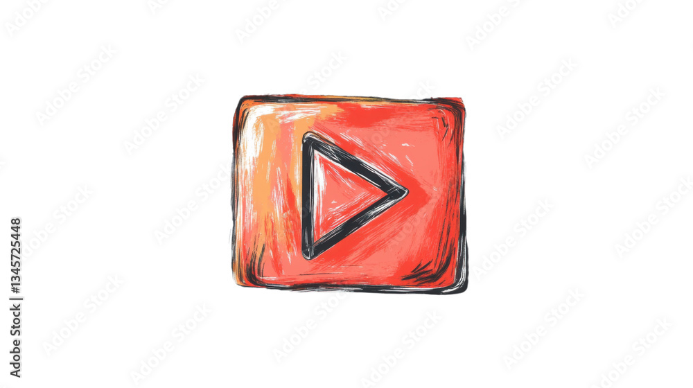 Poster play button icon showing streaming site with transparent background