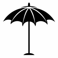 Simple Parasol Vector Design in Black on White