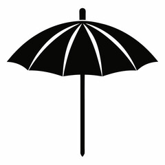 Simple Parasol Vector Design in Black on White