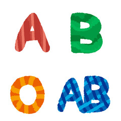 カラフルな血液型のロゴ