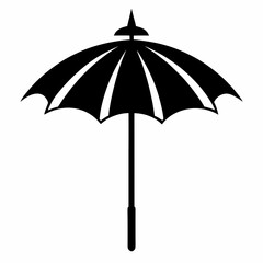 Simple Parasol Vector Design in Black on White