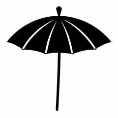 Simple Parasol Vector Design in Black on White
