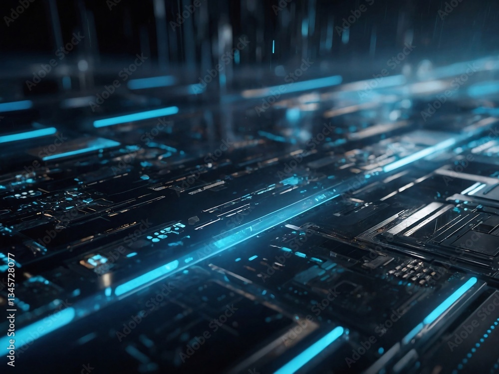 Poster abstract digital background featuring futuristic elements, creating a modern and technological aesth