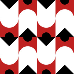 Abstract geometric seamless pattern. Minimalist geometrical ornament, puzzle design. Vector illustration.