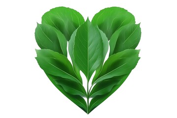 Green Leaves Heart Shape for Nature's Love.