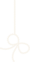 Coquette bow line pearl bead chain decorative illustration