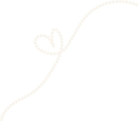Coquette heart line pearl bead chain decorative illustration