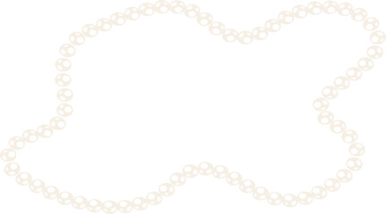 Coquette curve necklace pearl bead chain decorative illustration