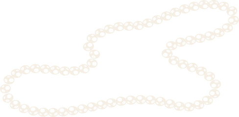 Coquette curve necklace pearl bead chain decorative illustration