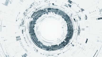 Abstract circular design, futuristic background, possible use for technology, science, or digital art