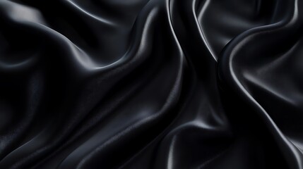 Obraz premium Elegant Draped Black Silk Fabric Texture