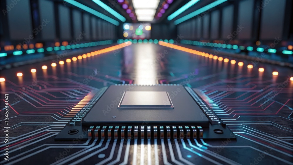 Poster high-resolution image of a computer processor highlighting innovative ai powered automation design