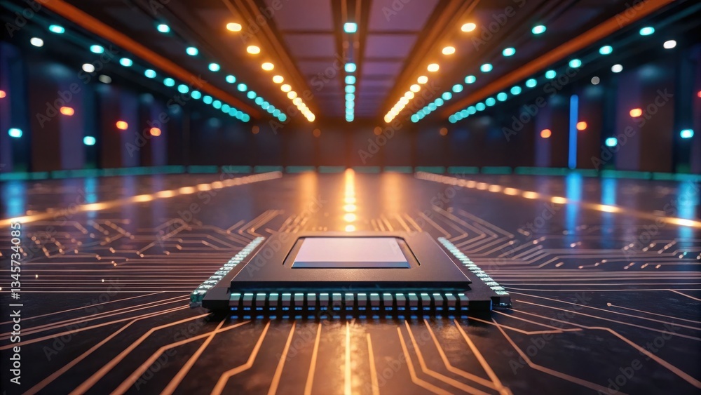Poster smartphone resting on circuit board illustrating integration of ai powered automation technology