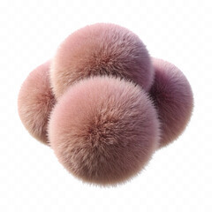 abstract 3d rendering soft fluffy fur ball in different colour style isolated on white background 