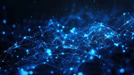 Abstract network of glowing points. Digital network technology. Background Dark. Possible use Technology illustration