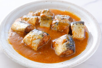 新鮮なイワシを味噌でじっくりと煮込んだ、イワシの味噌煮
