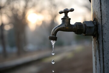 water dripping from faucet