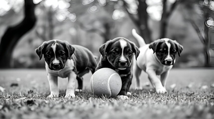 beagle puppies in the park