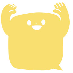 おしゃべりな黄色いふきだしイラスト