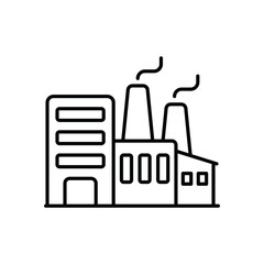 Factory icon isolated on a white background. Vector illustration.