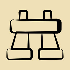 Icon binoculars. Camping and adventure elements. Icons in hand drawn style. Good for prints, posters, logo, advertisement, infographics, etc.