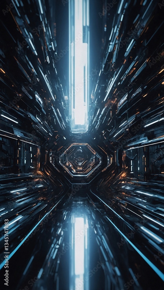 Poster abstract digital background with futuristic elements, shaping a sleek and technological design
