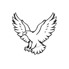 Fototapeta premium Eagle vibrant exciting logo vector silhouette shows power and strenght illustration design.
