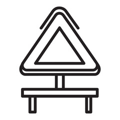 Road warning triangle sign
