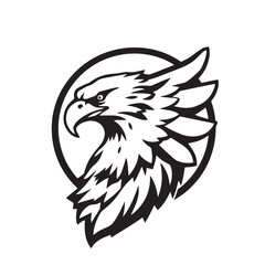Eagle vibrant exciting logo vector silhouette shows power and strenght illustration design.