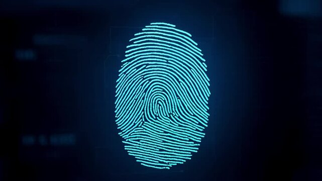 Glowing Biometric Fingerprint Scan Intricate Security Technology and Digital Protection Insights