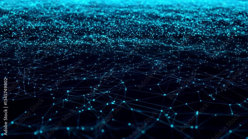 Aufkleber vast glowing network of digital nodes an abstract technology inspired visual experience