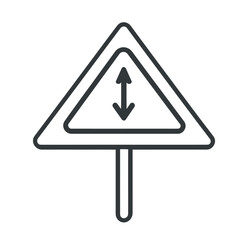 Downward Traffic Warning Sign