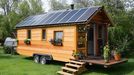 An easy-to-follow tutorial for placing mini solar panels on a tiny home or mobile home to generate off-grid energy for everyday use.