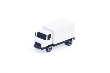 3D isometric delivery truck illustration