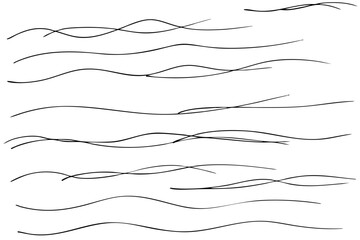 手描きの文字の下の線　アンダーラインセット　ベクター