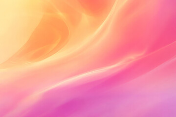 Fototapeta premium A dreamy, colorful abstract background with soft, iridescent gradients resembling a sunset sky. The blend of warm pink, soft orange, and cool lavender creates a peaceful, atmospheric, and visually