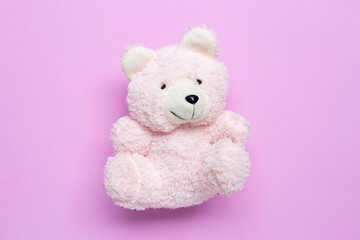 Teddy bear on copy space color background