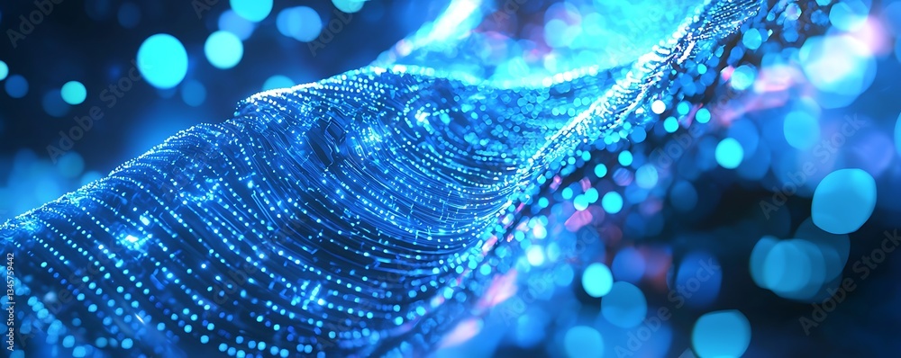 Poster abstract design background with light science and digital technology themes, featuring a futuristic 