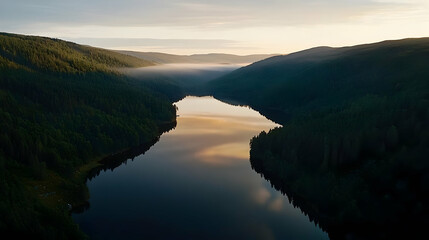 Serene Mountain Lake at Sunrise