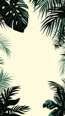 Obraz premium Tropical Palm Leaf Border Vector Illustration for Nature and Design Projects