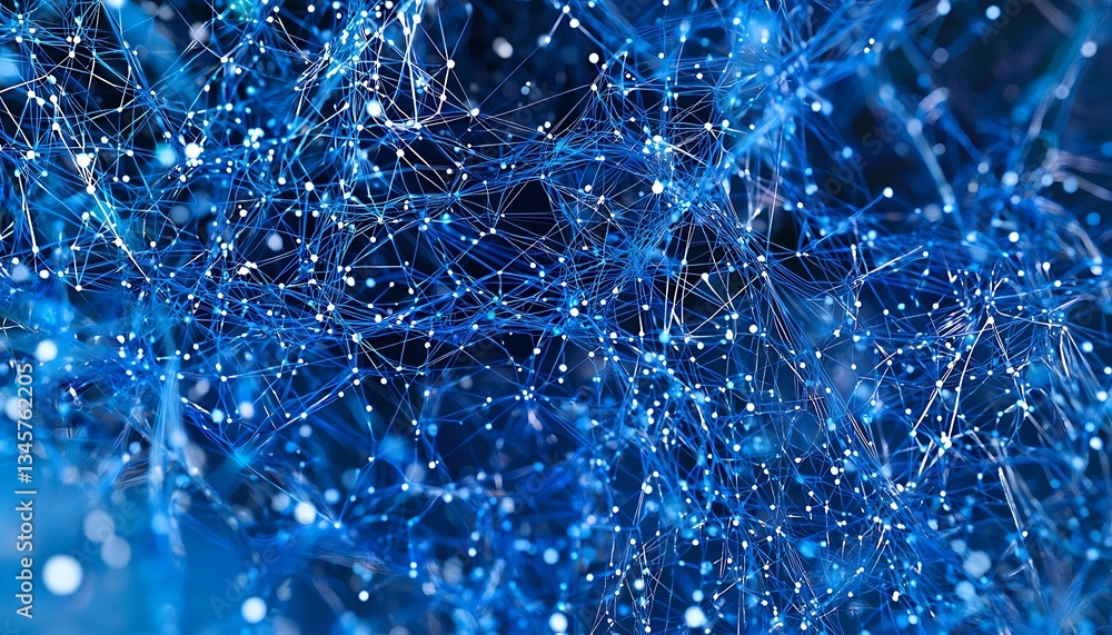 Poster abstract digital network connection on a blue background, rendered in 3d, perfect for illustrating c