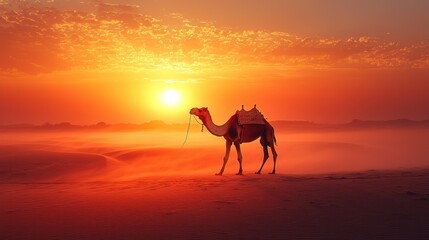 Desert Camel Silhouette at Sunset (11)