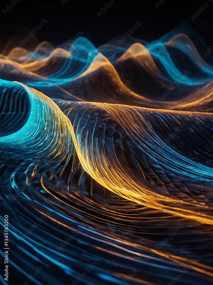 Aufkleber abstract digital wave pattern with light motion and technology elements