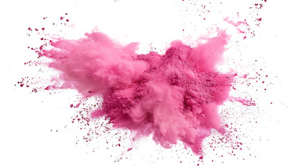 Dynamic Pink Dust Cloud Isolated on PNG Transparent Background - Color Powder Blast
